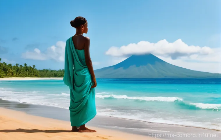 코모로 출신 작가와 작품 - **Prompt 1: The Elder's Tale by the Comorian Sea**
    "A wise Comorian elder, with a kind, expressi...